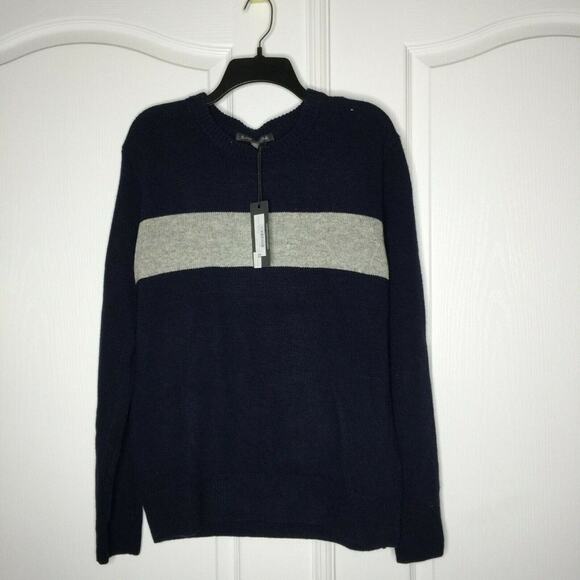 Slate & Stone Pullover Sweater Long Sleeves Crew Neck Blue/Cream XX-Large NEW - Picture 2 of 3